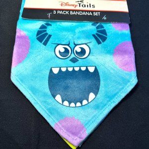 Disney Tails Monsters Inc 3-Pack Bandana Set for Smaller Dogs Fashion for Pets